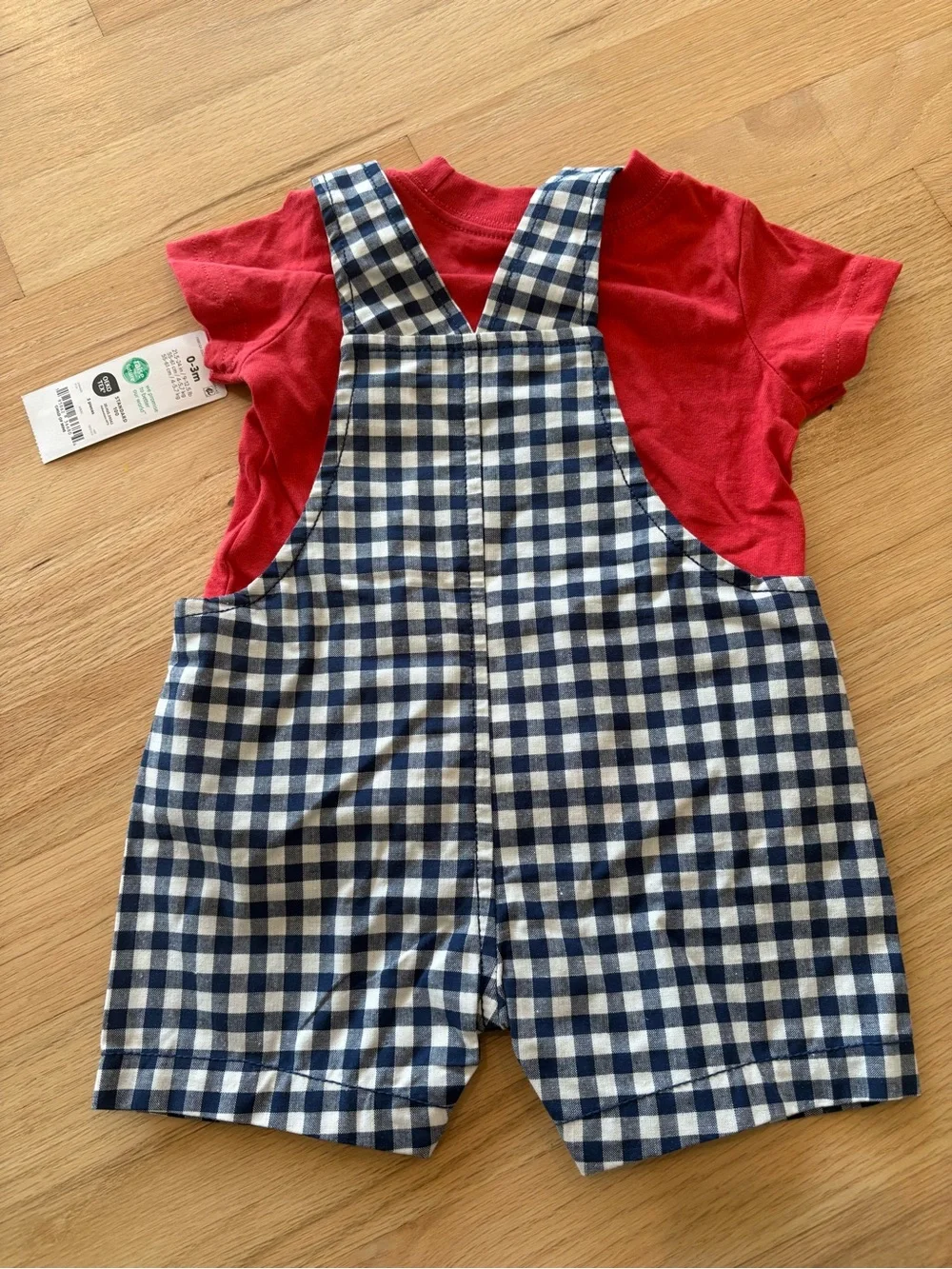 Carter's Gingham Baby Overalls Outfit